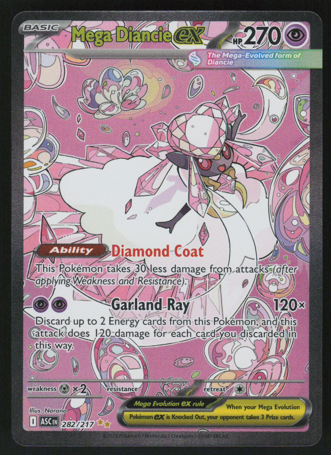 Mega Diancie ex Special Illustration Rare ME: Ascended Heroes 282/217 NM
