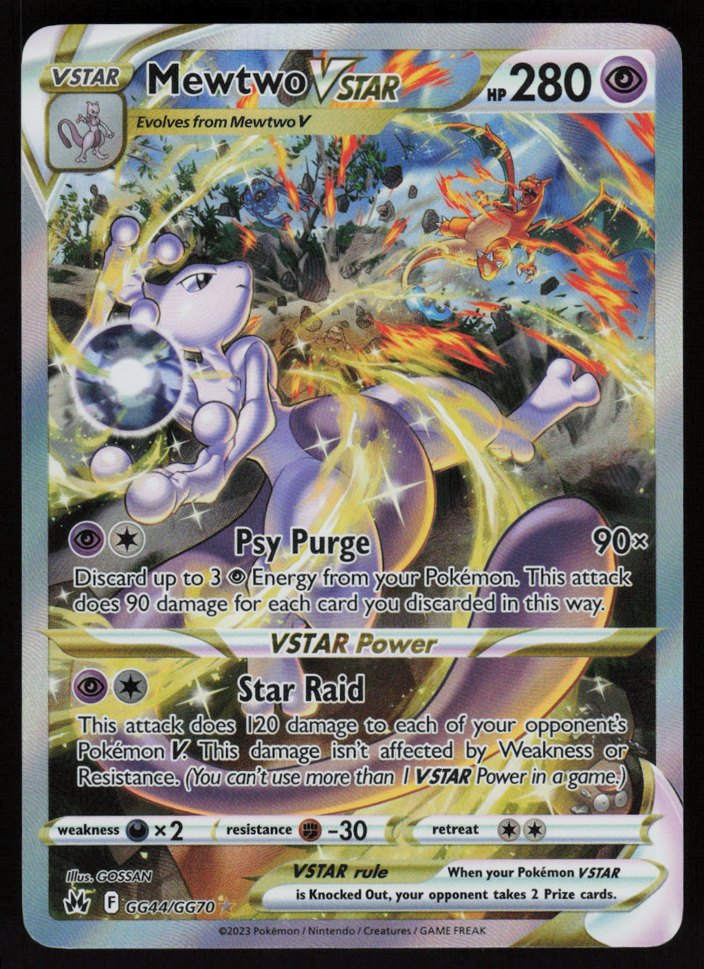 Mewtwo VSTAR Ultra Rare SWSH: Crown Zenith: Galarian Gallery GG44/GG70 NM