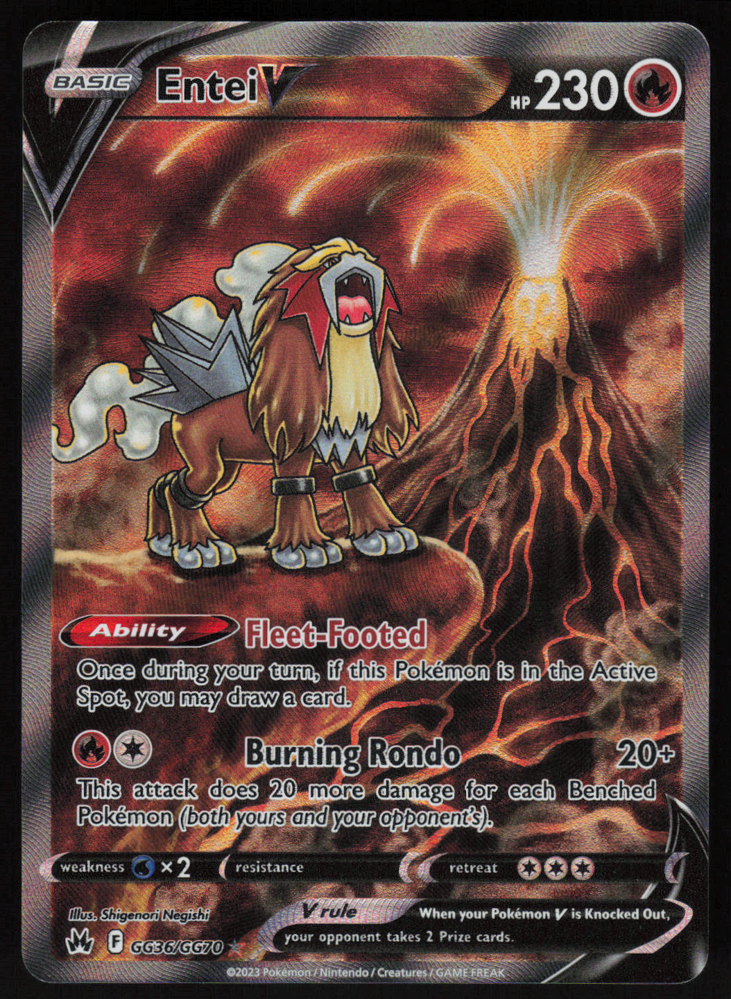 Entei V Ultra Rare SWSH: Crown Zenith: Galarian Gallery GG36/GG70 NM