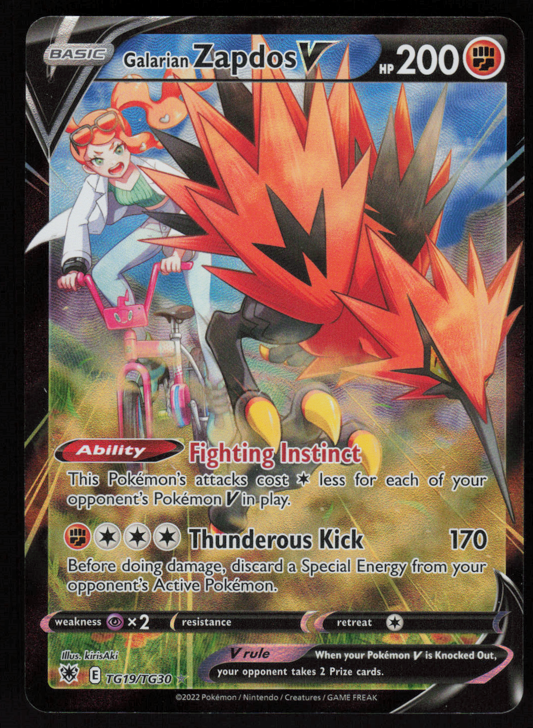 Galarian Zapdos V Ultra Rare SWSH10: AstralRadiance Trainer Gallery TG19/TG30 NM