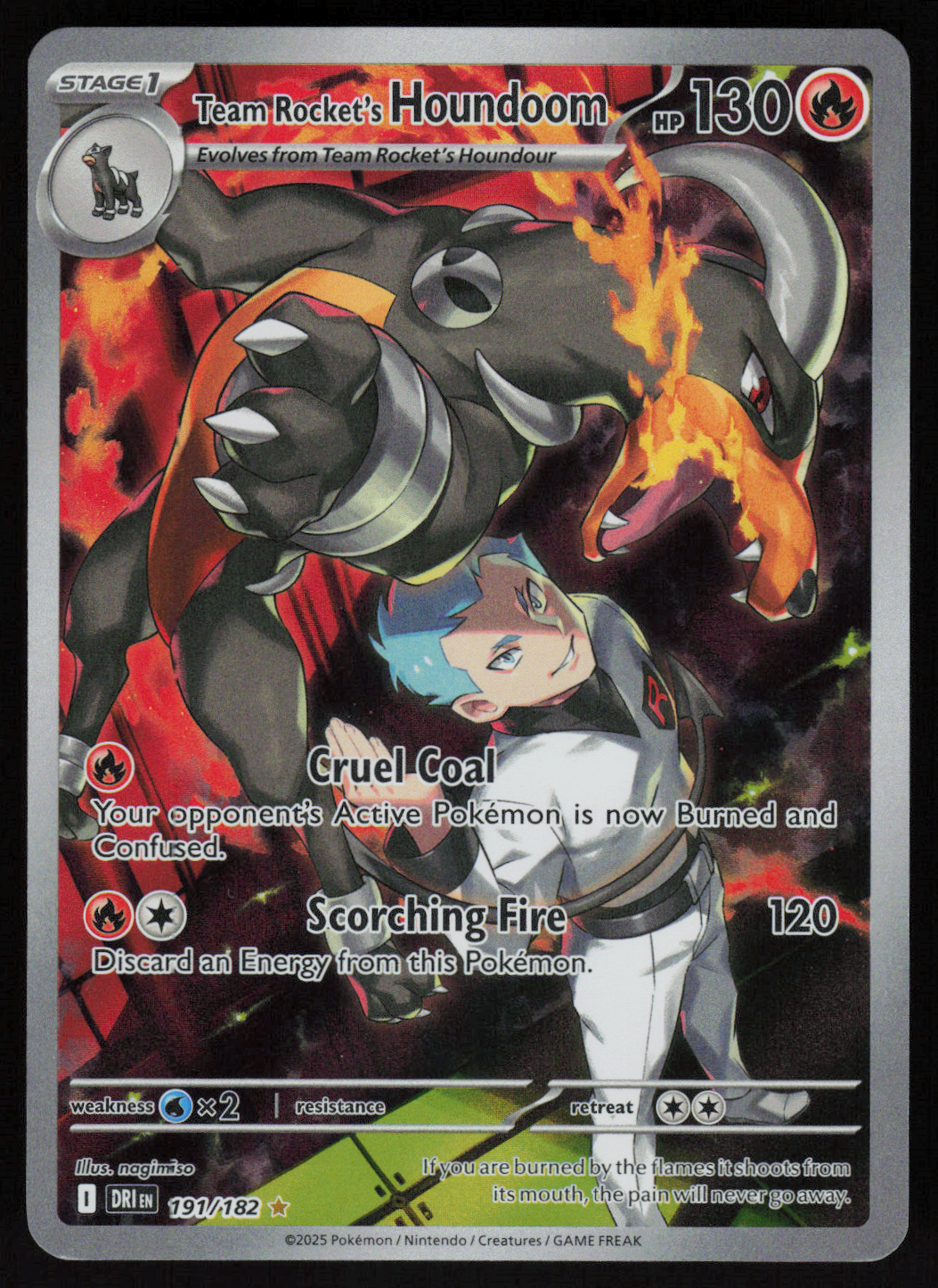 Team Rocket's Houndoom Illustration Rare SV10: Destined Rivals 191/182 NM