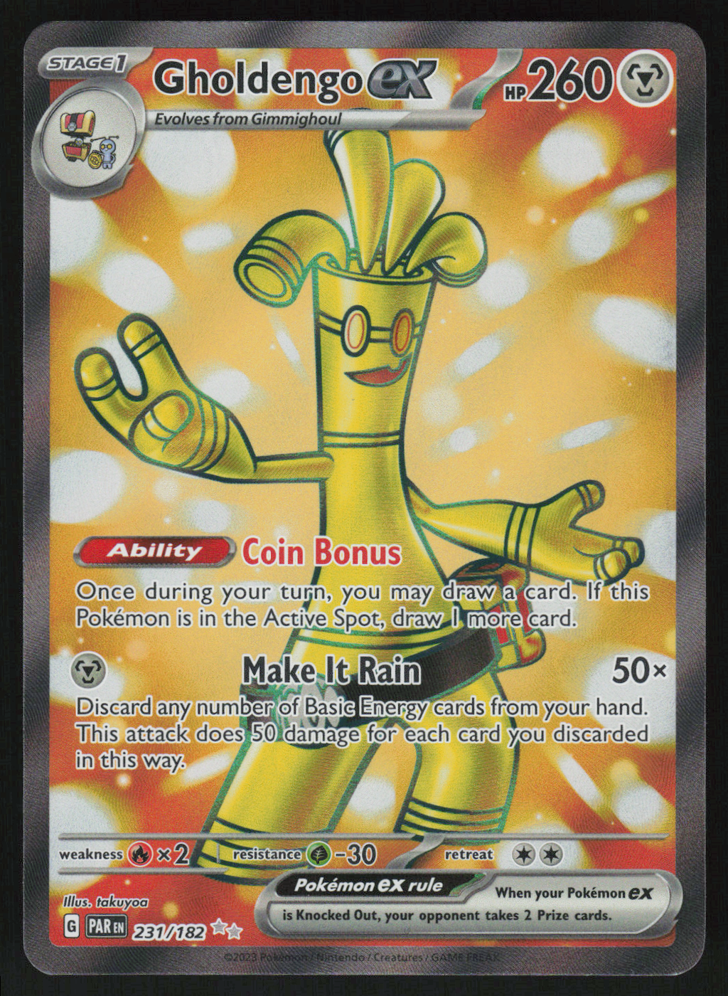 Gholdengo ex - Ultra Rare SV04: Paradox Rift 231/182 NM