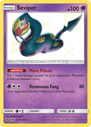 Seviper Shiny Holo Rare Hidden Fates: Shiny Vault SV15/SV94