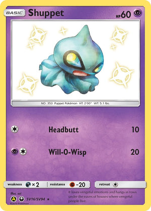 Shuppet Shiny Holo Rare Hidden Fates: Shiny Vault SV16/SV94