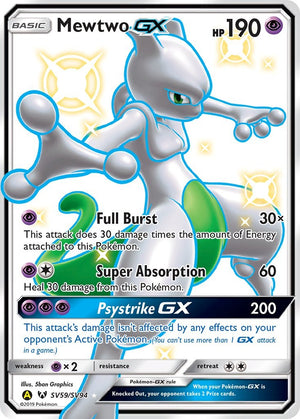 Mewtwo GX Shiny Holo Rare Hidden Fates: Shiny Vault SV59/SV94