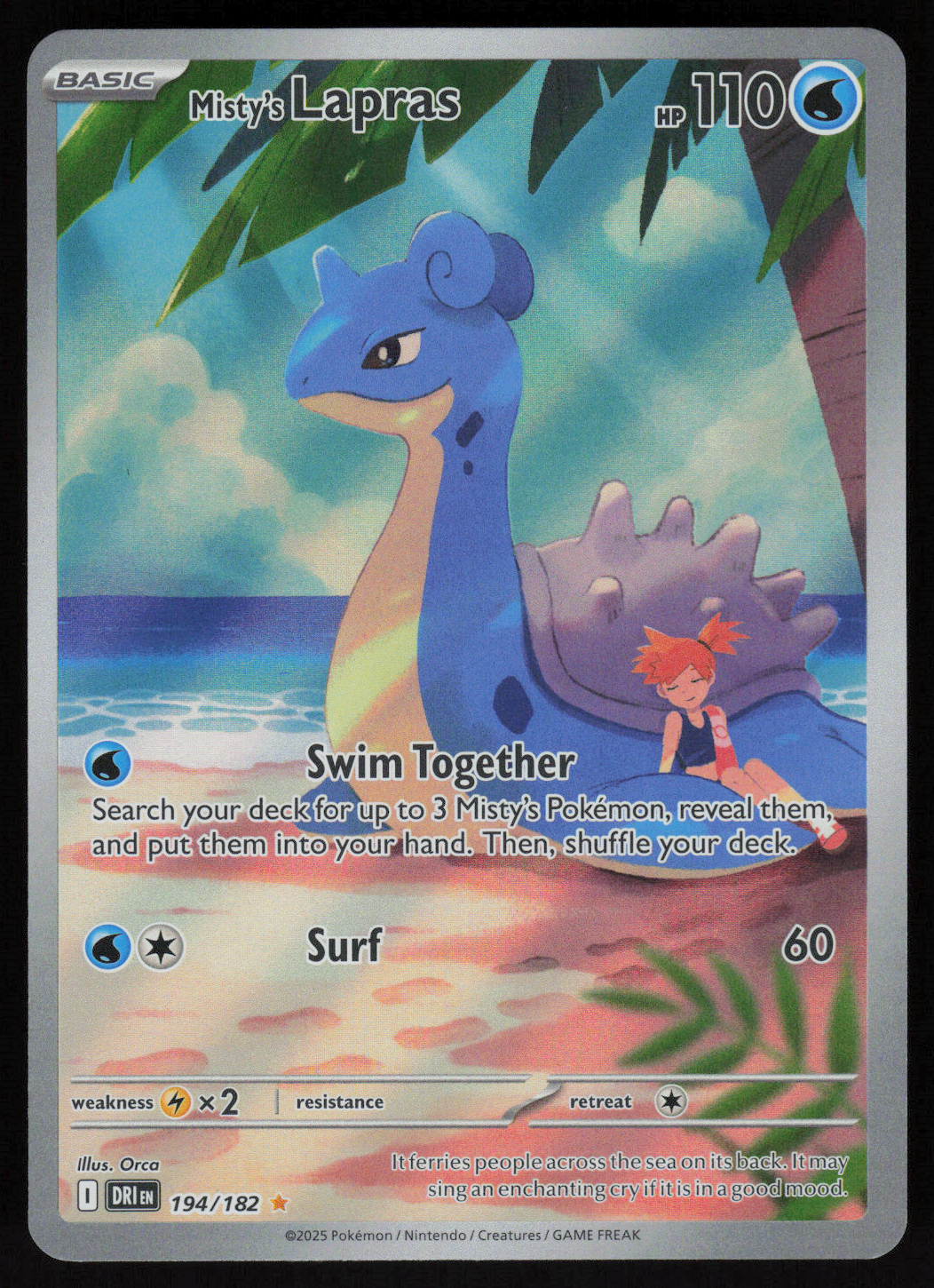 Misty's Lapras Illustration Rare SV10: Destined Rivals 194/182 NM