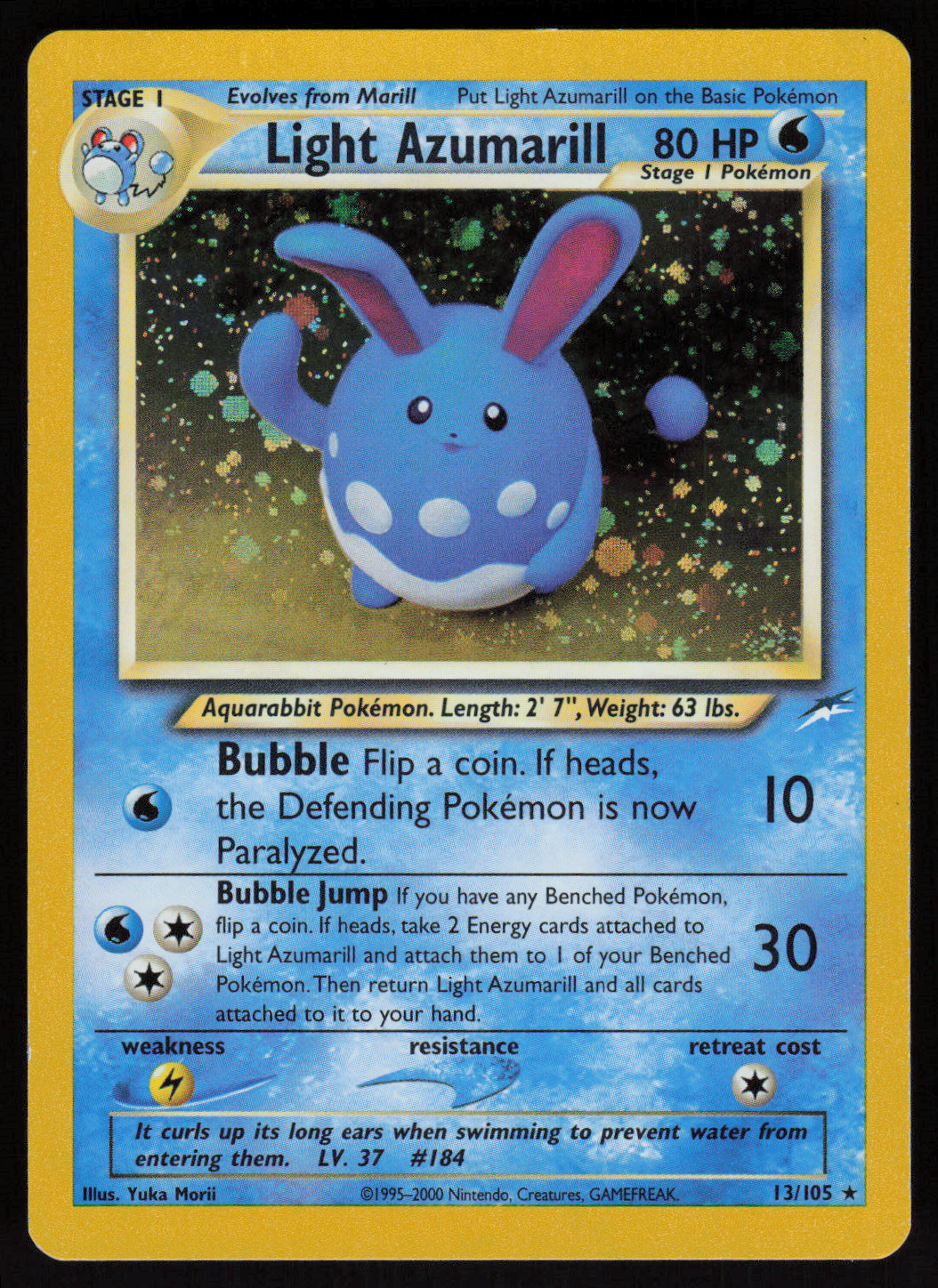 Light Azumarill Holo Rare Neo Destiny 013/105 NM