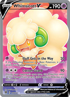 Whimsicott V (Full Art) Ultra Rare SWSH09: Brilliant Stars 160/172