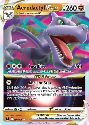 Aerodactyl VSTAR Ultra Rare SWSH11: Lost Origin 093/196