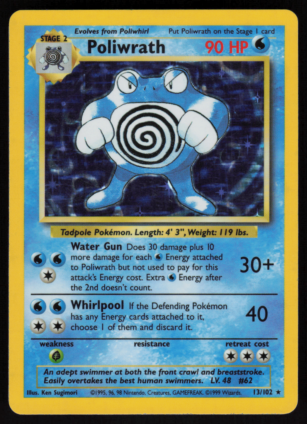 Poliwrath Holo Rare Base Set 013/102 LP