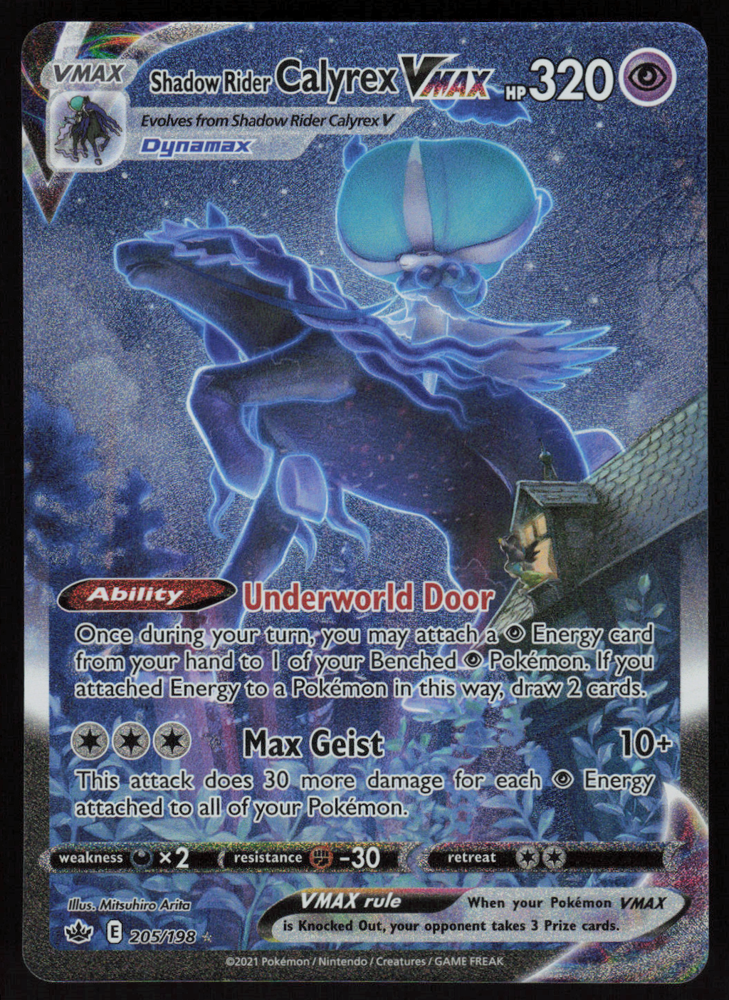 Shadow Rider Calyrex VMAX (Alternate Art) SWSH06: Chilling Reign 205/198 NM