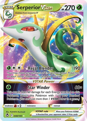 Serperior VSTAR Ultra Rare SWSH12: Silver Tempest 008/195