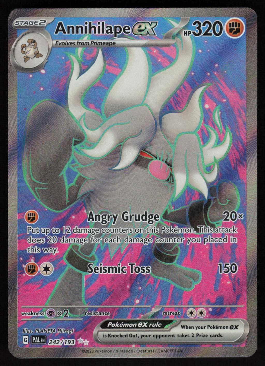 Annihilape ex Ultra Rare SV02: Paldea Evolved 242/193 NM