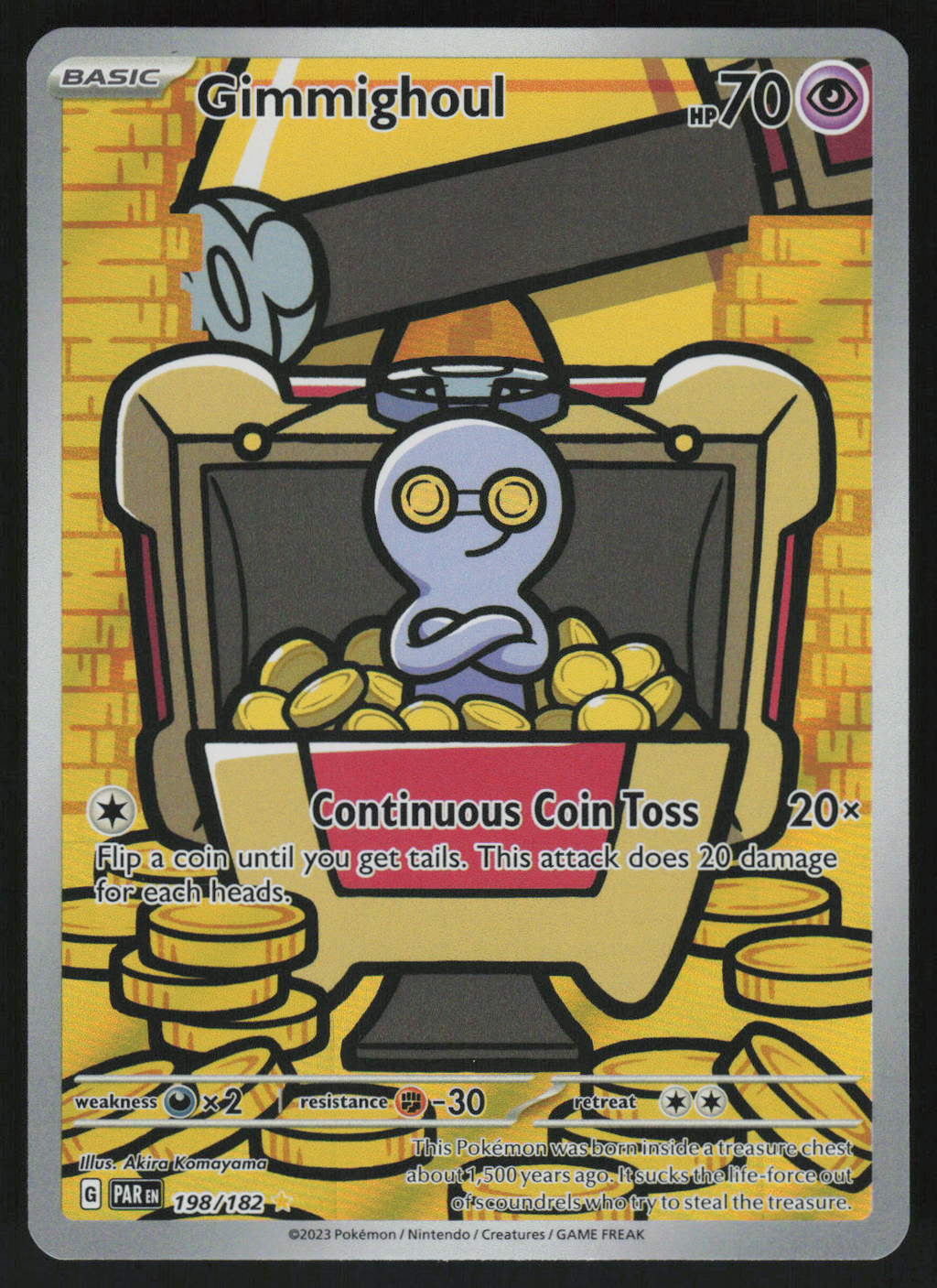 Gimmighoul Illustration Rare SV04: Paradox Rift 198/182 NM