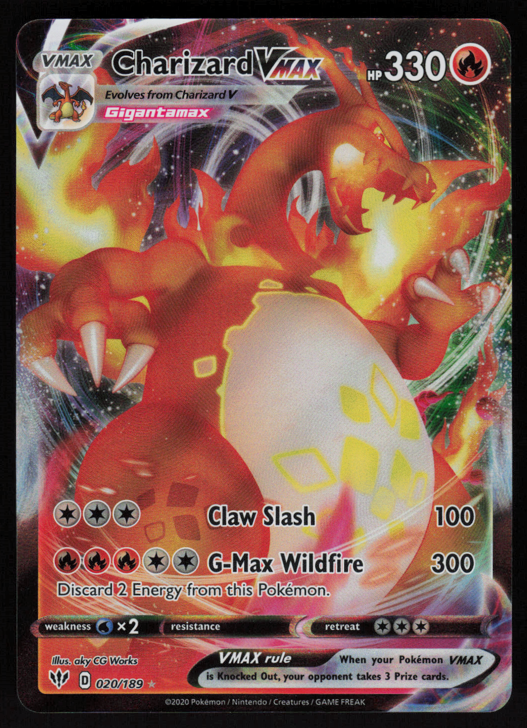 Charizard VMAX Ultra Rare SWSH03: Darkness Ablaze 020/189 NM