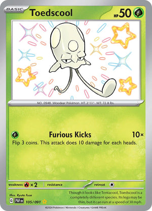 Toedscool - 105/091 Shiny Rare SV: Paldean Fates 105/091
