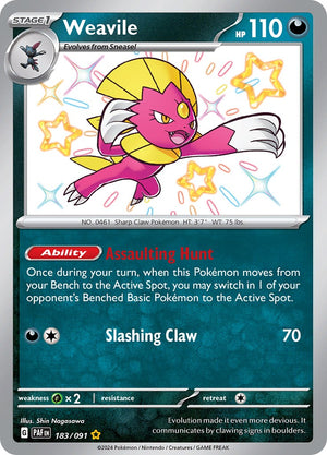 Weavile Shiny Rare SV: Paldean Fates 183/091