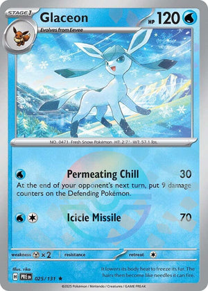 Glaceon (Poke Ball Pattern) Rare SV: Prismatic Evolutions 025/131