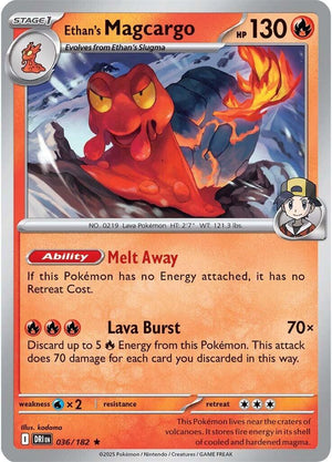 Ethan's Magcargo Rare SV10: Destined Rivals 036/182