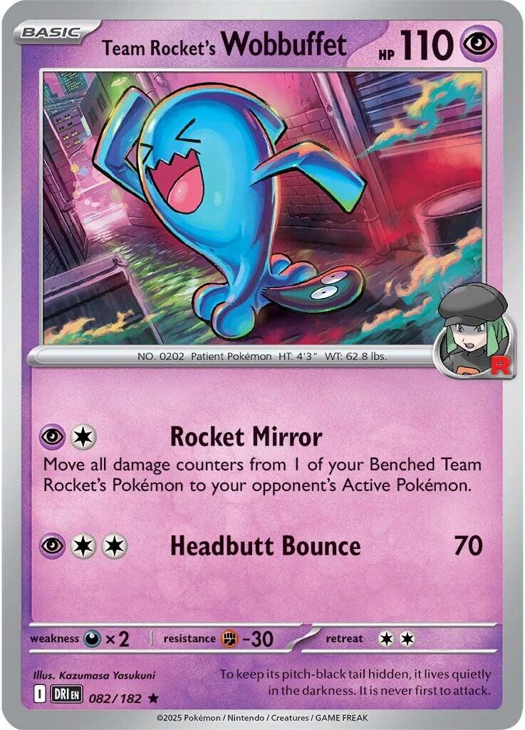 Team Rocket's Wobbuffet Rare SV10: Destined Rivals 082/182