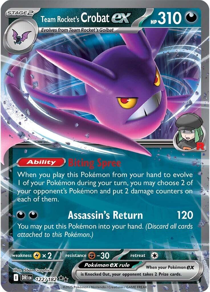 Team Rocket's Crobat ex - 122/182 Double Rare SV10: Destined Rivals 122/182