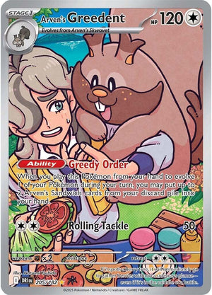 Arven's Greedent - 205/182 Illustration Rare SV10: Destined Rivals 205/182