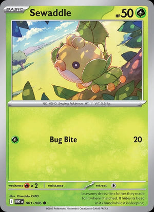 Sewaddle (Poke Ball Pattern) Common SV: White Flare 001/086