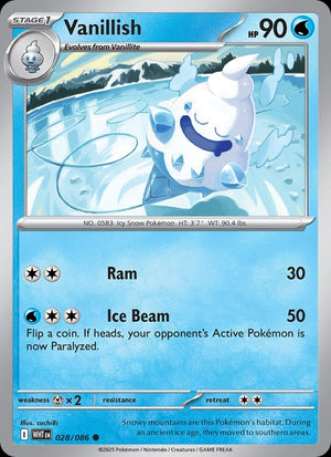 Vanillish (Poke Ball Pattern) Common SV: White Flare 028/086