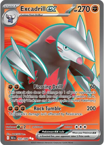 Excadrill ex - 160/086 Ultra Rare SV: Black Bolt 160/086