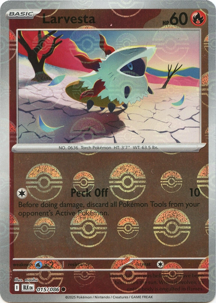 Larvesta (Poke Ball Pattern) Common SV: Black Bolt 015/086