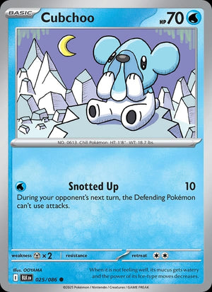 Cubchoo (Poke Ball Pattern) Common SV: Black Bolt 025/086