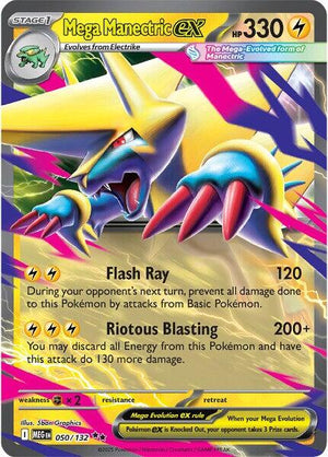 Mega Manectric ex - 050/132 Double Rare ME01: Mega Evolution 050/132