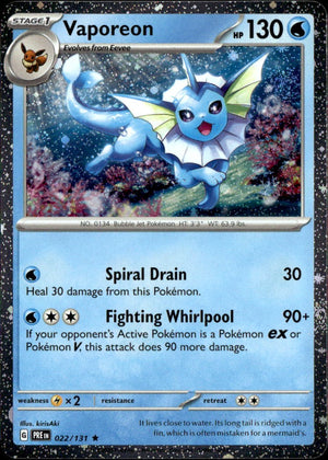 Vaporeon - 022/131 (Cosmos Holo) Rare Miscellaneous Cards & Products 022/131