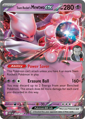 Team Rocket's Mewtwo ex - 079/217 Double Rare ME: Ascended Heroes 079/217