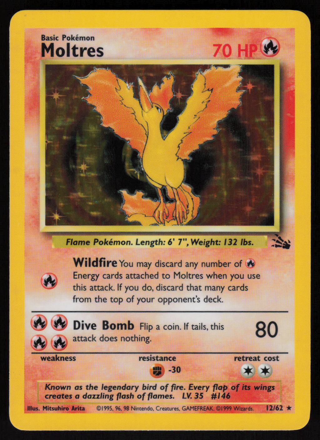 Moltres (12) Holo Rare Fossil 12/62 NM
