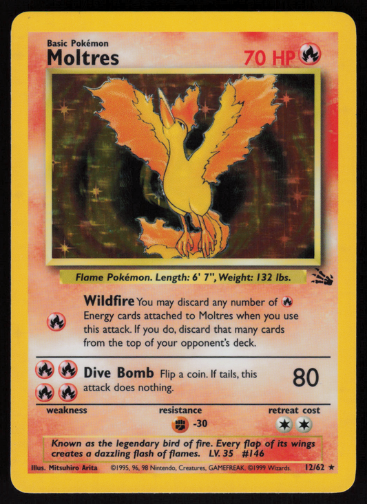 Moltres (12) Holo Rare Fossil 12/62 NM