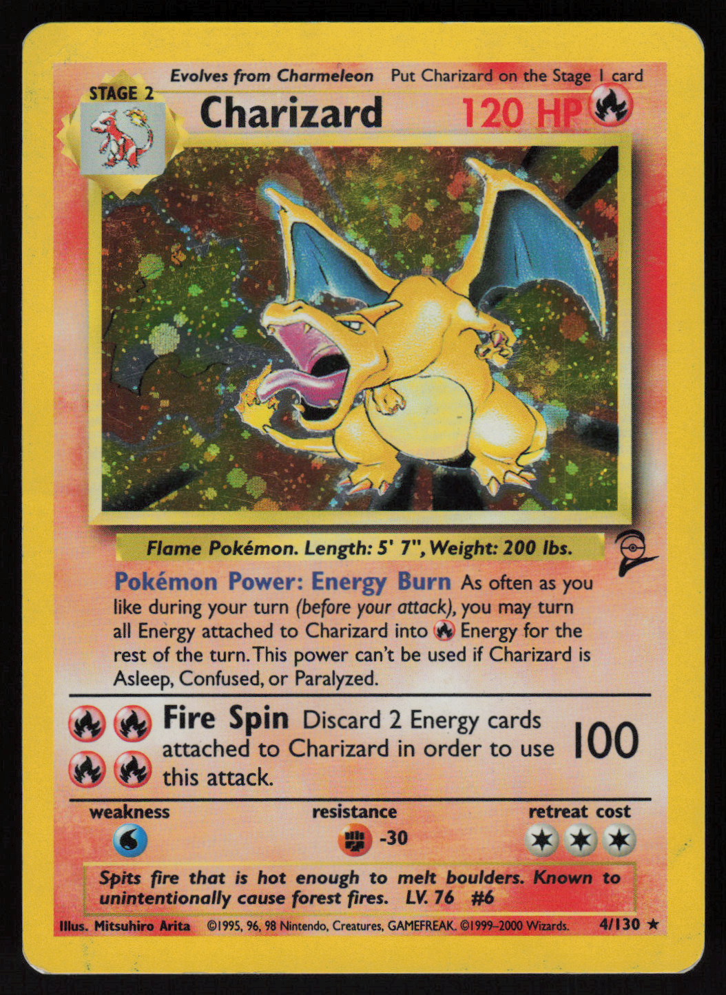 Charizard Holo Rare Base Set 2 004/130 MP
