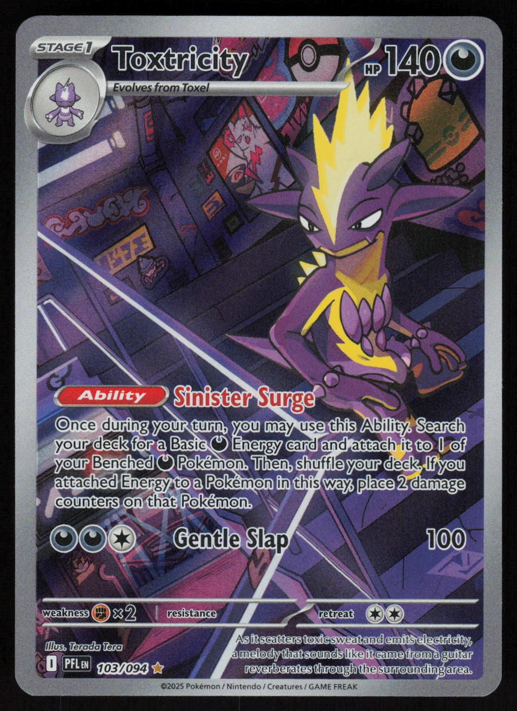 Toxtricity Illustration Rare ME02: Phantasmal Flames 103/094 NM