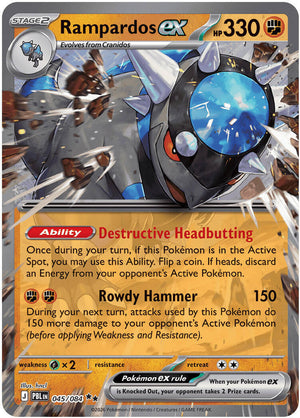 Rampardos ex - 045/084 Double Rare ME05: Pitch Black 045/084