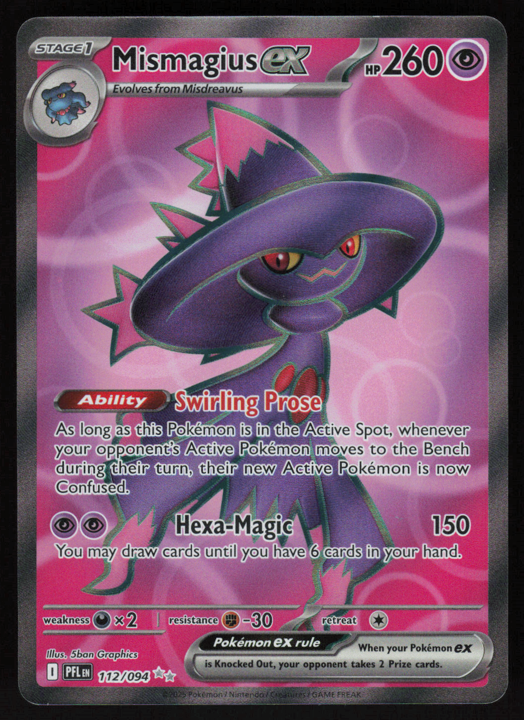 Mismagius ex - Ultra Rare ME02: Phantasmal Flames 112/094 NM