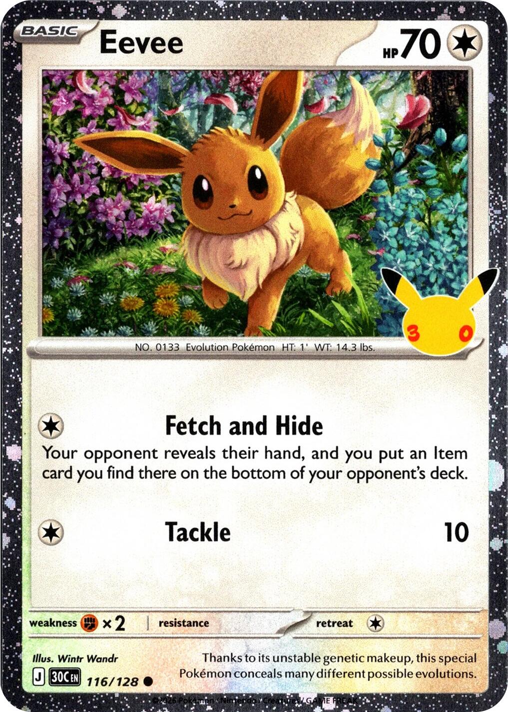 Eevee - 116/128 (30th Celebration) Common Blister Exclusives 116/128