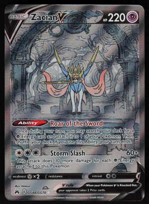 Zacian V Ultra Rare SWSH: Crown Zenith: Galarian Gallery GG48/GG70 NM