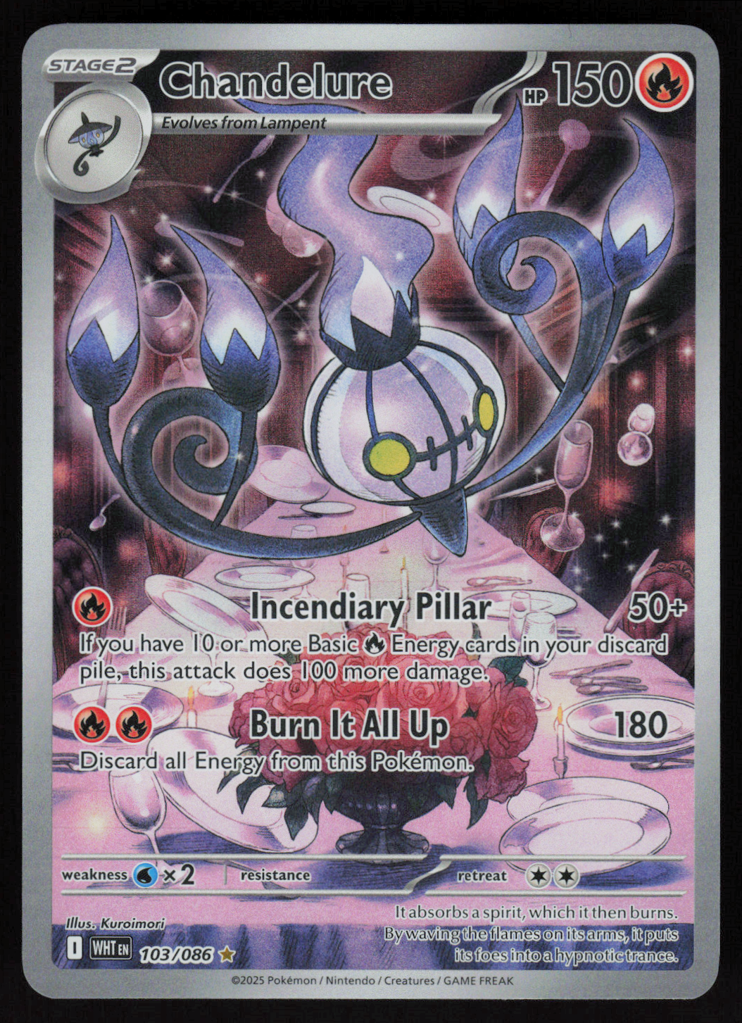 Chandelure Illustration Rare SV: White Flare 103/086 NM
