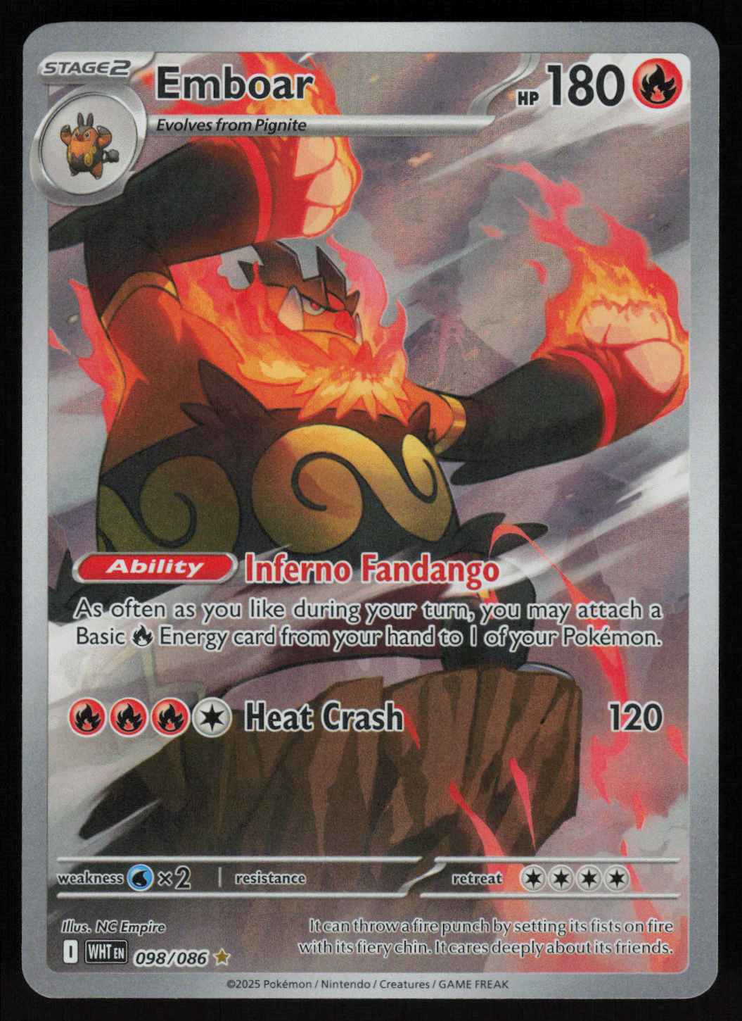 Emboar Illustration Rare SV: White Flare 098/086 NM