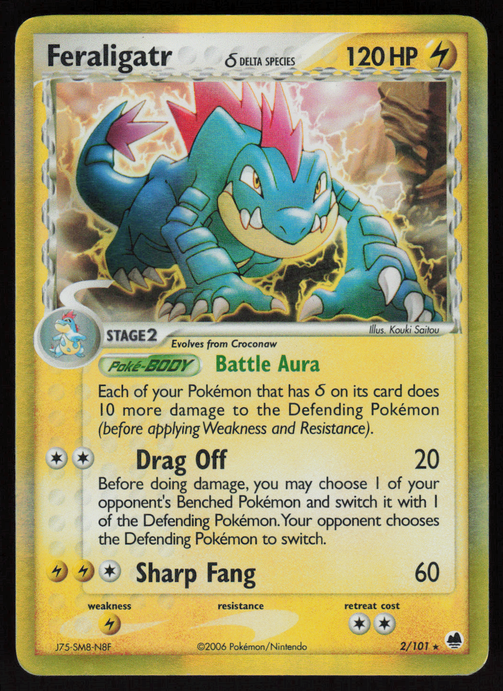 Feraligatr (Delta Species) Holo Rare Dragon Frontiers 2/101 LP