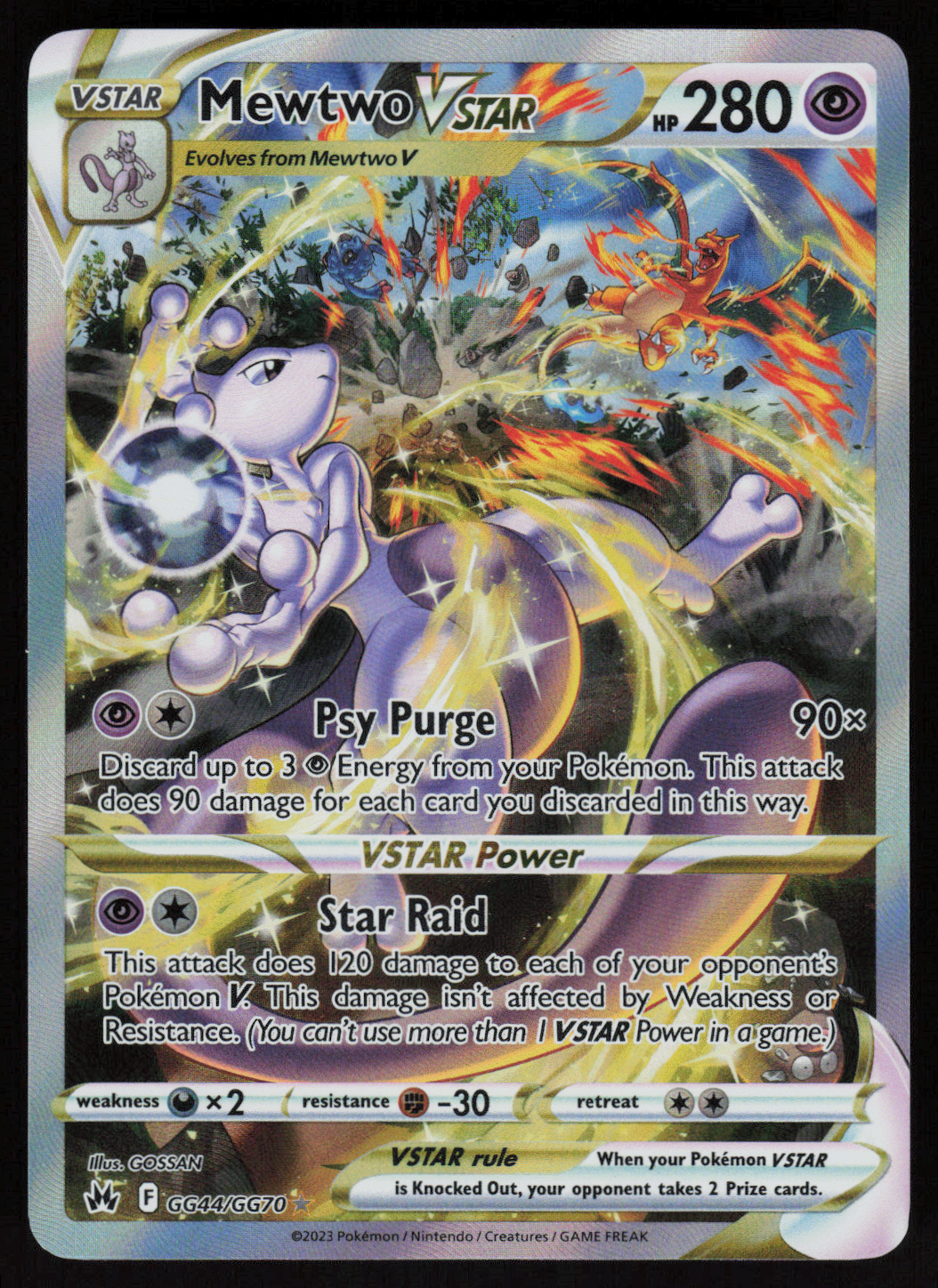 Mewtwo VSTAR Ultra Rare SWSH: Crown Zenith: Galarian Gallery GG44/GG70 NM