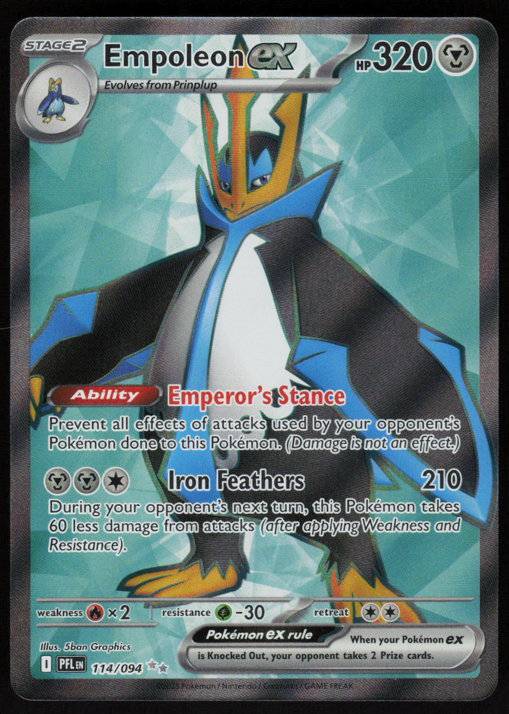 Empoleon ex Ultra Rare ME02: Phantasmal Flames 114/094 NM