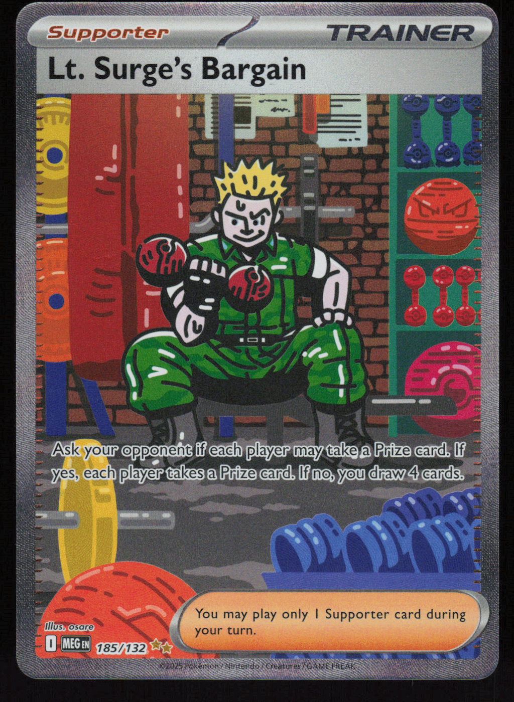 Lt. Surge's Bargain Special Illustration Rare ME01: Mega Evolution 185/132 LP
