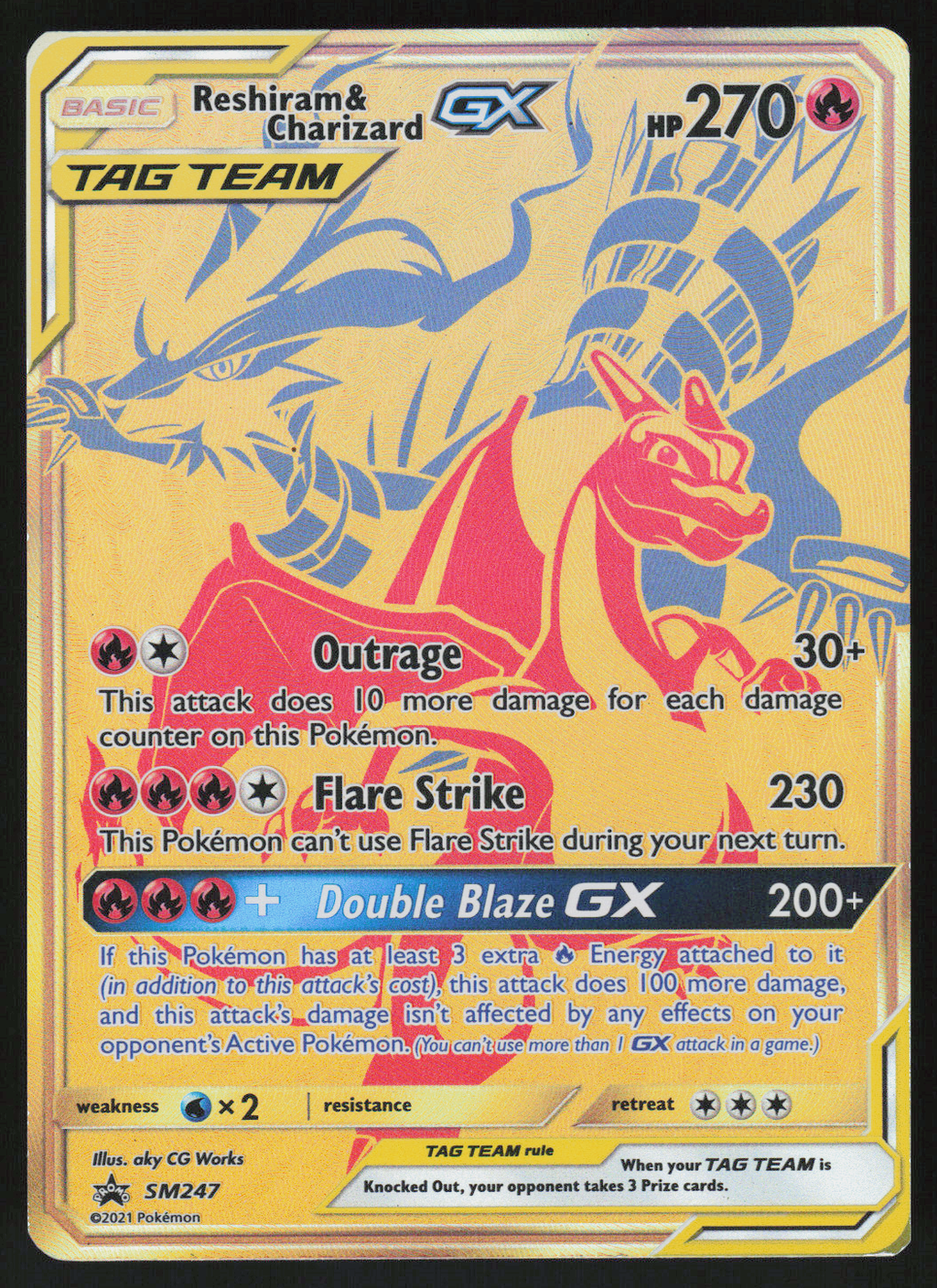 Reshiram & Charizard GX - Promo SM Promos SM247 NM