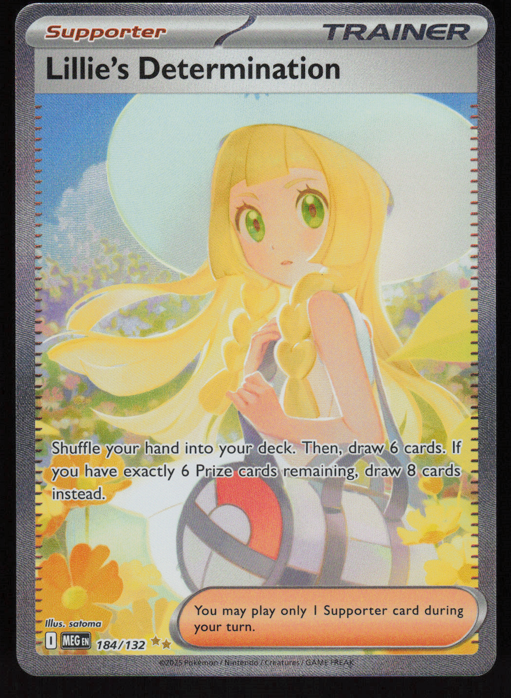 Lillie's Determination Special Illustration Rare ME01: Mega Evolution 184/132 NM